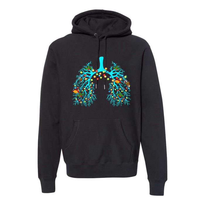 Respiratory Therapy Lung Christmas Xmas Light Ornament Premium Hoodie