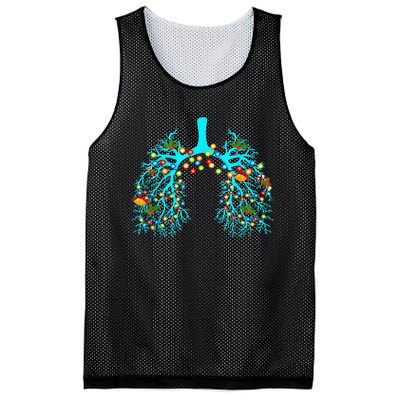 Respiratory Therapy Lung Christmas Xmas Light Ornament Mesh Reversible Basketball Jersey Tank