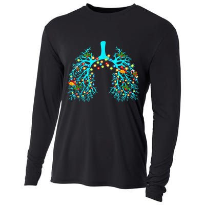 Respiratory Therapy Lung Christmas Xmas Light Ornament Cooling Performance Long Sleeve Crew