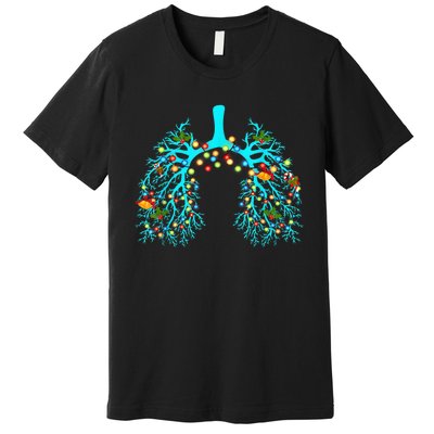 Respiratory Therapy Lung Christmas Xmas Light Ornament Premium T-Shirt