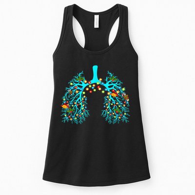 Respiratory Therapy Lung Christmas Xmas Light Ornament Womens Tank Top