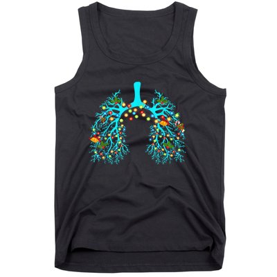 Respiratory Therapy Lung Christmas Xmas Light Ornament Tank Top