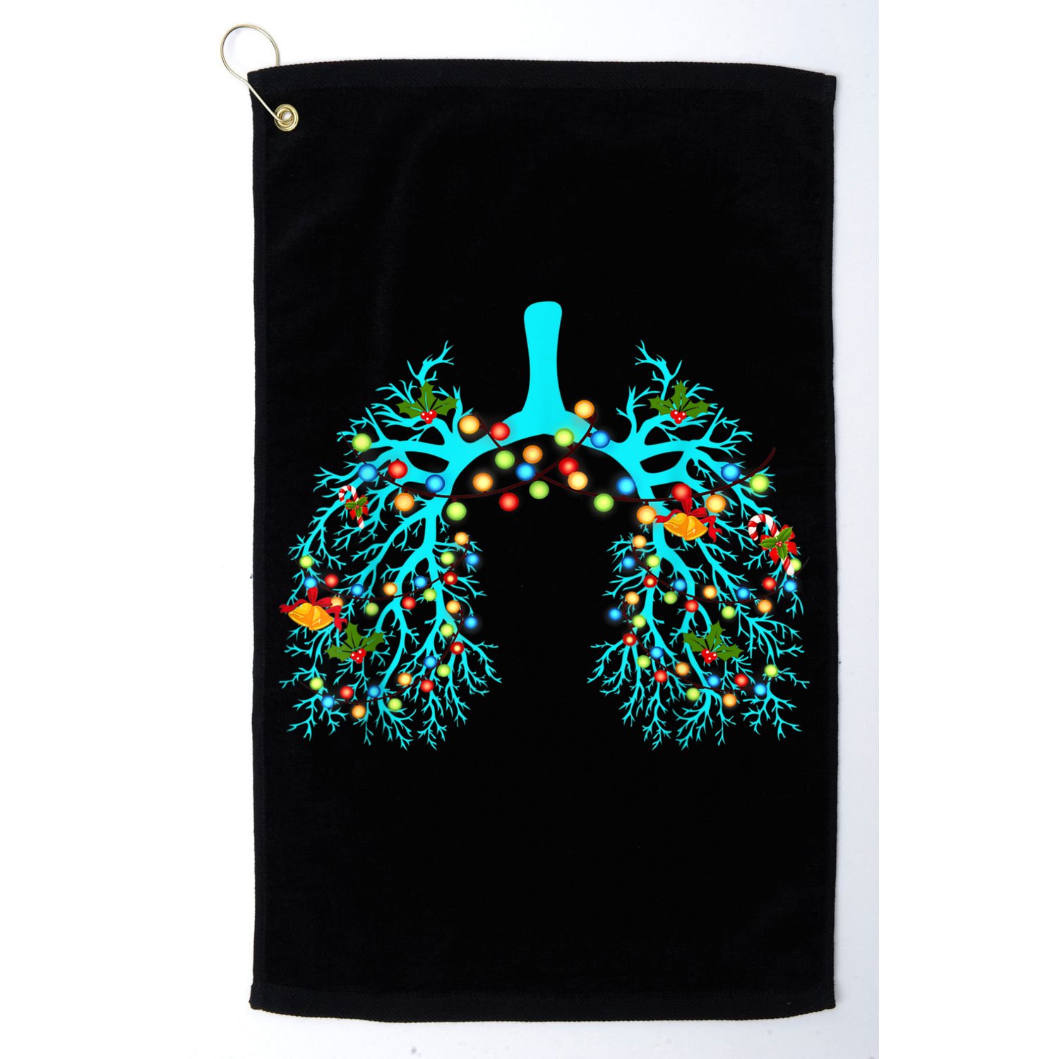 Respiratory Therapy Lung Christmas Xmas Light Ornament Golf Towel