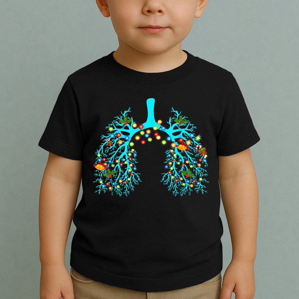 Respiratory Therapy Lung Christmas Xmas Light Ornament Toddler T-Shirt