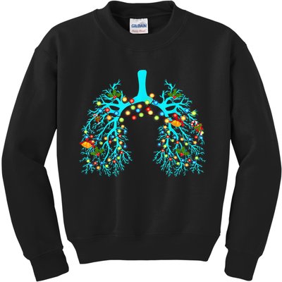 Respiratory Therapy Lung Christmas Xmas Light Ornament Kids Sweatshirt