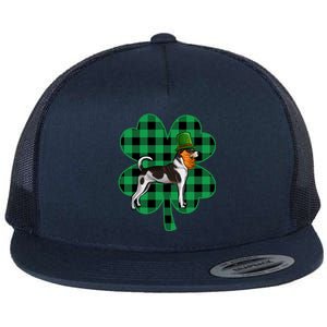 Rat Terrier Leprechaun St Patricks Day Lucky Clover Great Gift Flat Bill Trucker Hat