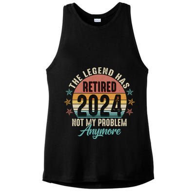 Retro The Legend Has Retired Not My Problem Anymore 2024 Ladies PosiCharge Tri-Blend Wicking Tank