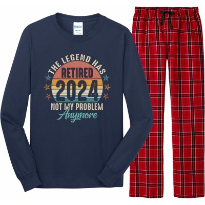 Retro The Legend Has Retired Not My Problem Anymore 2024 Long Sleeve Pajama Set