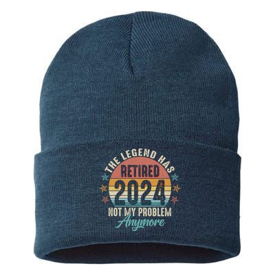 Retro The Legend Has Retired Not My Problem Anymore 2024 Sustainable Knit Beanie