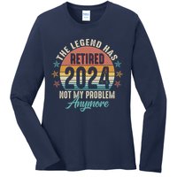 Retro The Legend Has Retired Not My Problem Anymore 2024 Ladies Long Sleeve Shirt