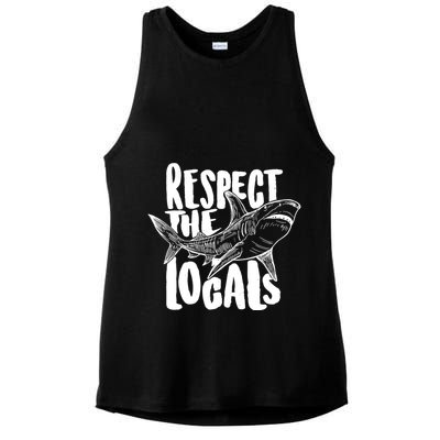Respect The Locals Shark Week Lover Ladies PosiCharge Tri-Blend Wicking Tank