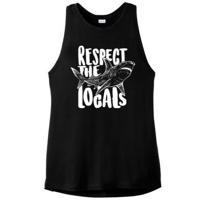 Respect The Locals Shark Week Lover Ladies PosiCharge Tri-Blend Wicking Tank