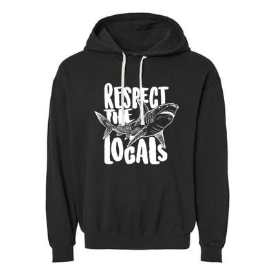 Respect The Locals Shark Week Lover Garment-Dyed Fleece Hoodie