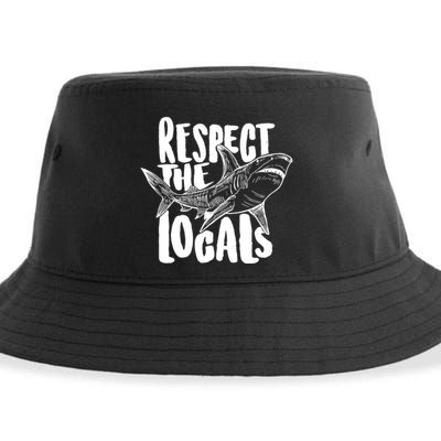 Respect The Locals Shark Week Lover Sustainable Bucket Hat