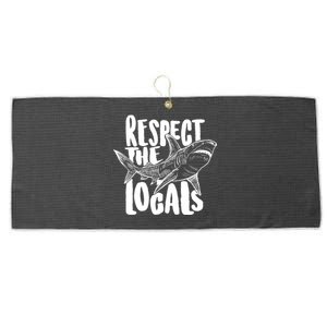 Respect The Locals Shark Week Lover Large Microfiber Waffle Golf Towel