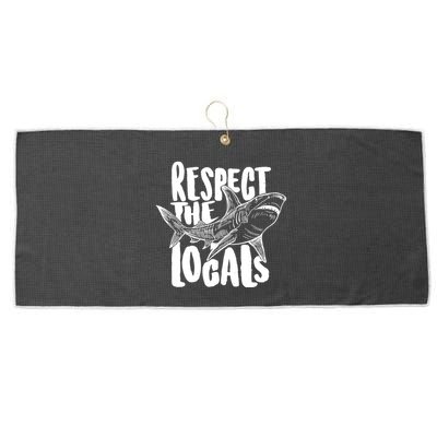 Respect The Locals Shark Week Lover Large Microfiber Waffle Golf Towel