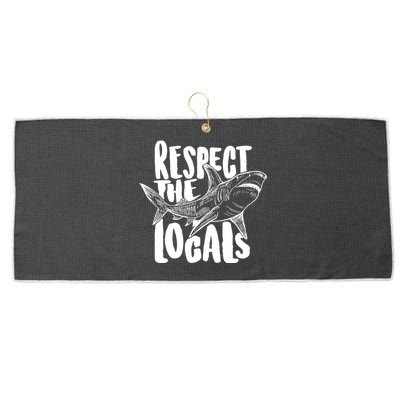 Respect The Locals Shark Week Lover Large Microfiber Waffle Golf Towel