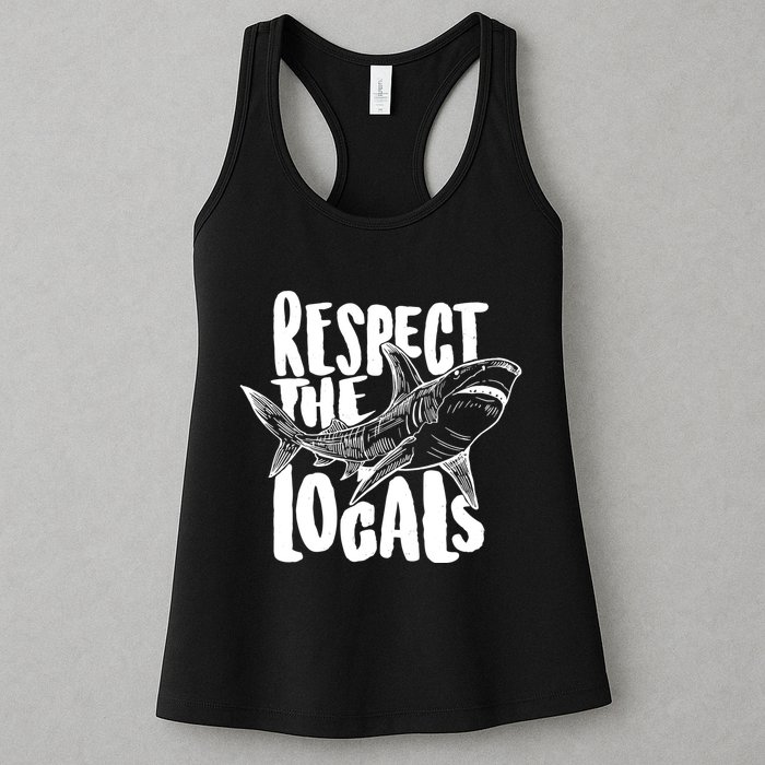 Respect The Locals Shark Week Lover Womens Tank Top