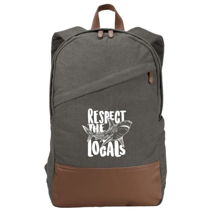 Respect The Locals Shark Week Lover Cotton Canvas Backpack