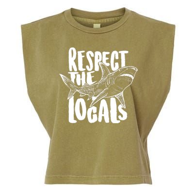 Respect The Locals Shark Week Lover Garment-Dyed Women's Muscle Tee