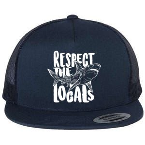 Respect The Locals Shark Week Lover Flat Bill Trucker Hat