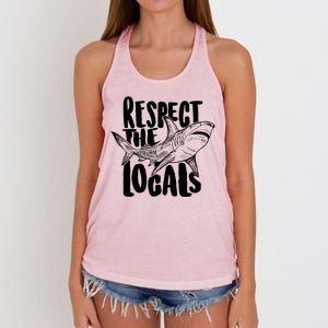 Respect The Locals Shark Week Lover Women's Knotted Racerback Tank