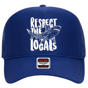 Respect The Locals Shark Week Lover High Crown Mesh Back Trucker Hat