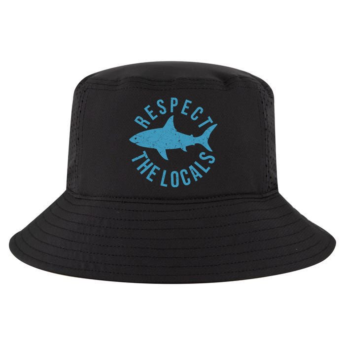 Respect The Locals Warning Shark Week Cool Comfort Performance Bucket Hat