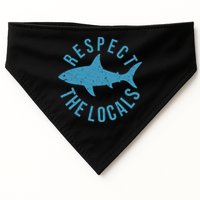 Respect The Locals Warning Shark Week USA-Made Doggie Bandana