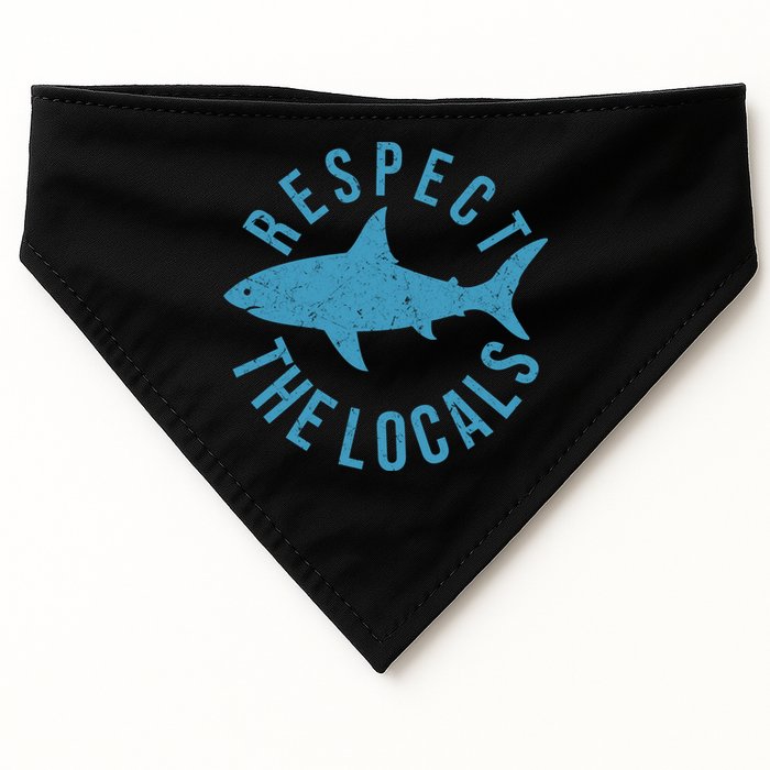 Respect The Locals Warning Shark Week USA-Made Doggie Bandana