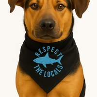 Respect The Locals Warning Shark Week USA-Made Doggie Bandana