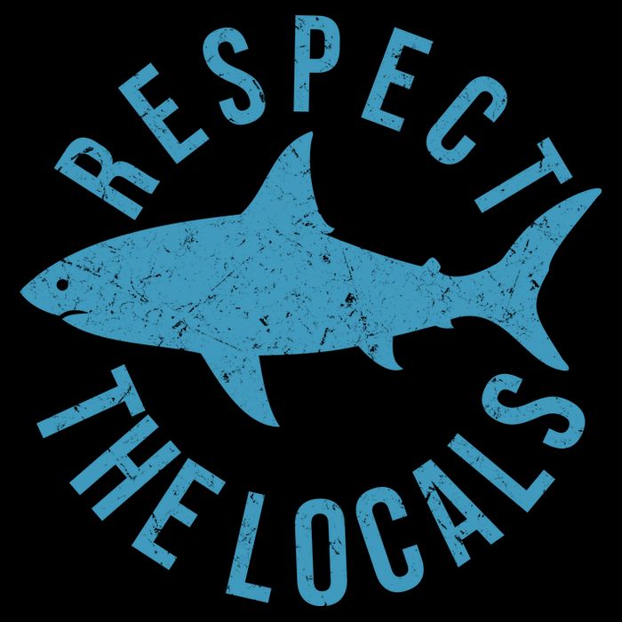 Respect The Locals Warning Shark Week 7-Panel Snapback Hat