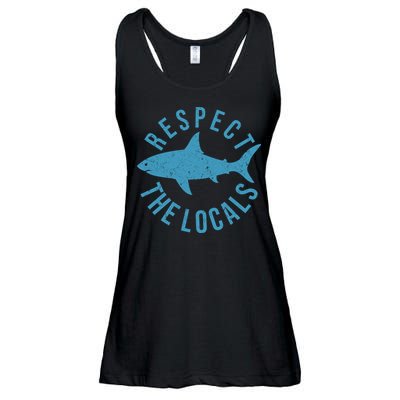 Respect The Locals Warning Shark Week Ladies Essential Flowy Tank