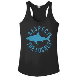 Respect The Locals Warning Shark Week Ladies PosiCharge Competitor Racerback Tank