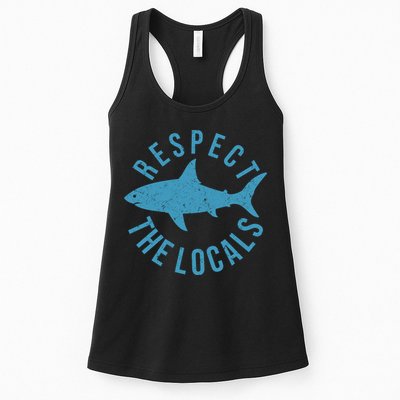 Respect The Locals Warning Shark Week Womens Tank Top