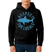 Respect The Locals Warning Shark Week Kids Hoodie
