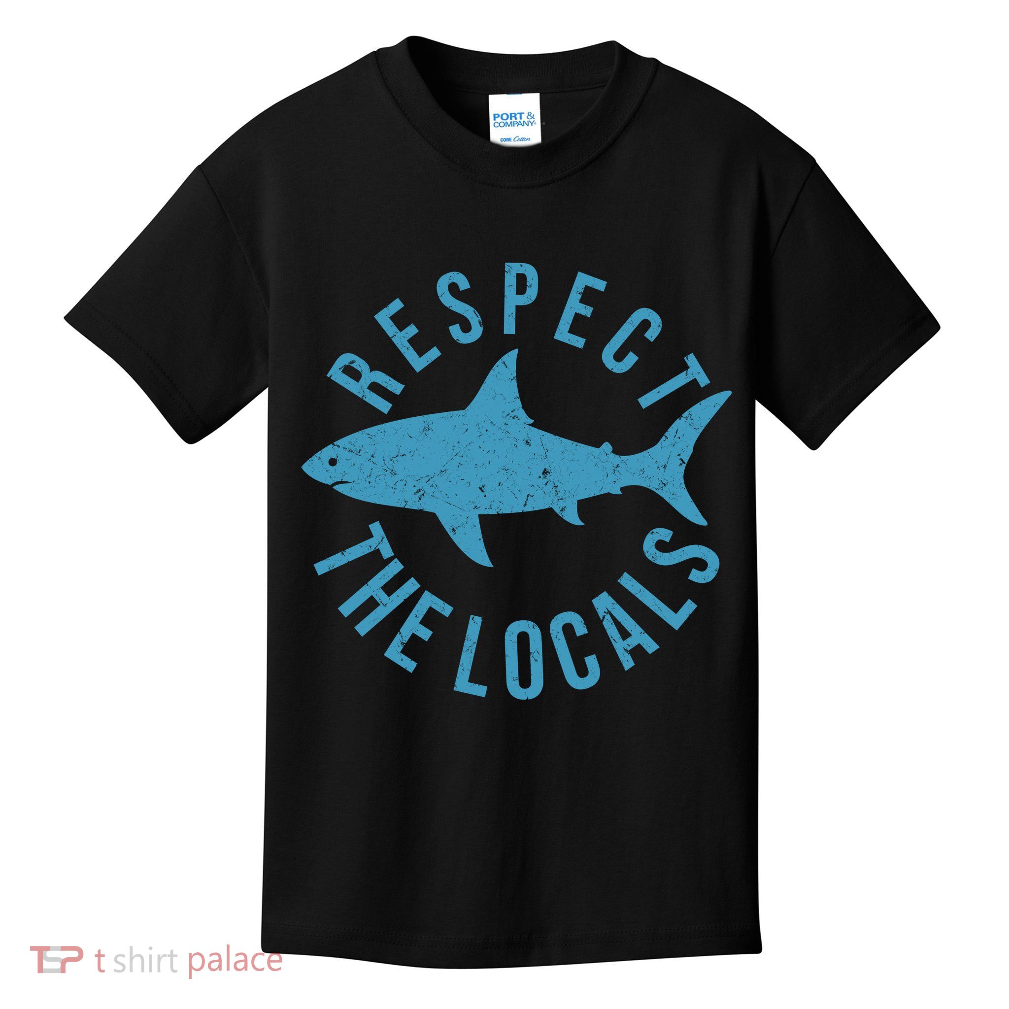 Respect The Locals Warning Shark Week Kids T-Shirt