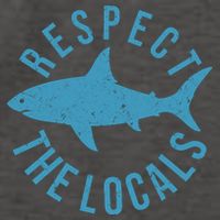 Respect The Locals Warning Shark Week Vector Backpack