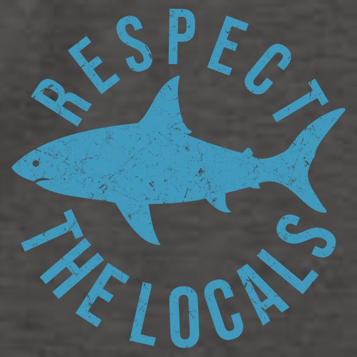 Respect The Locals Warning Shark Week Vector Backpack
