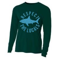 Respect The Locals Warning Shark Week Cooling Performance Long Sleeve Crew