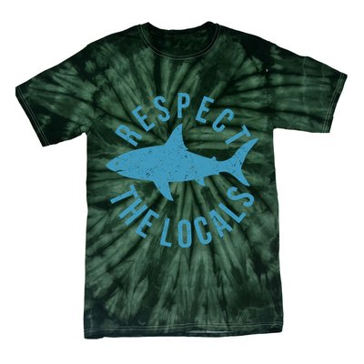 Respect The Locals Warning Shark Week Tie-Dye T-Shirt