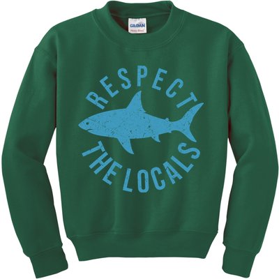 Respect The Locals Warning Shark Week Kids Sweatshirt