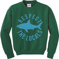 Respect The Locals Warning Shark Week Kids Sweatshirt