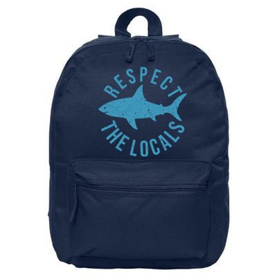 Respect The Locals Warning Shark Week 16 in Basic Backpack