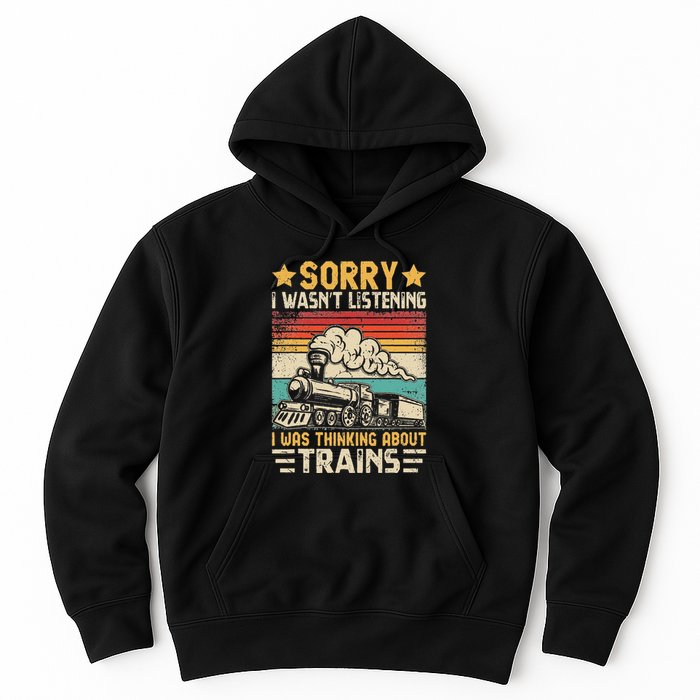 Retro Train Lover Model Railroad Conductor Funny Train Hoodie
