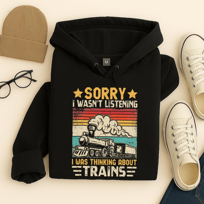 Retro Train Lover Model Railroad Conductor Funny Train Hoodie