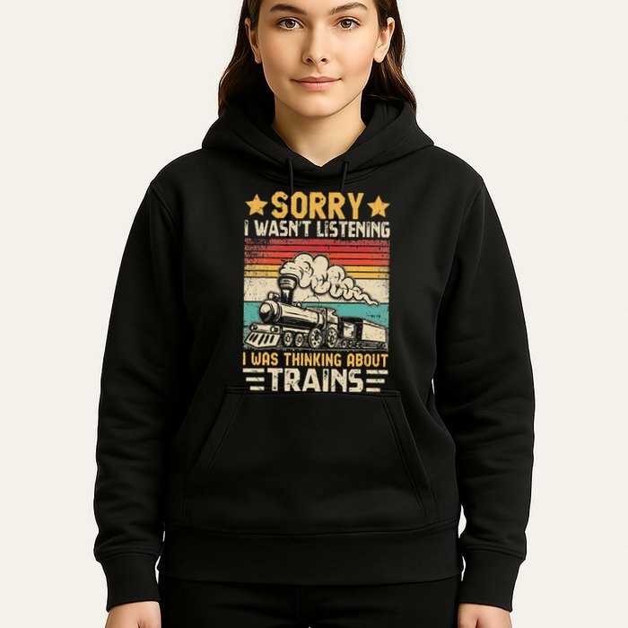 Retro Train Lover Model Railroad Conductor Funny Train Hoodie