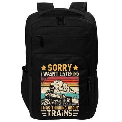Retro Train Lover Model Railroad Conductor Funny Train Impact Tech Backpack