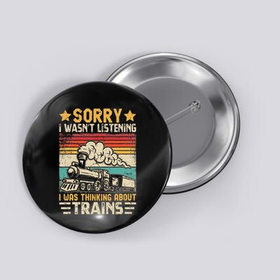 Retro Train Lover Model Railroad Conductor Funny Train Button