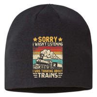 Retro Train Lover Model Railroad Conductor Funny Train Sustainable Beanie